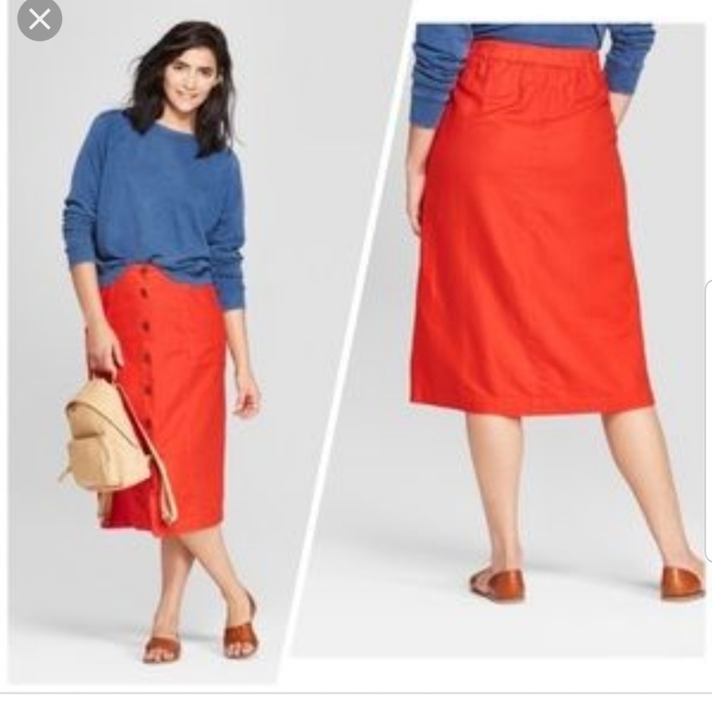 Universal Thread Orange Red Skirt